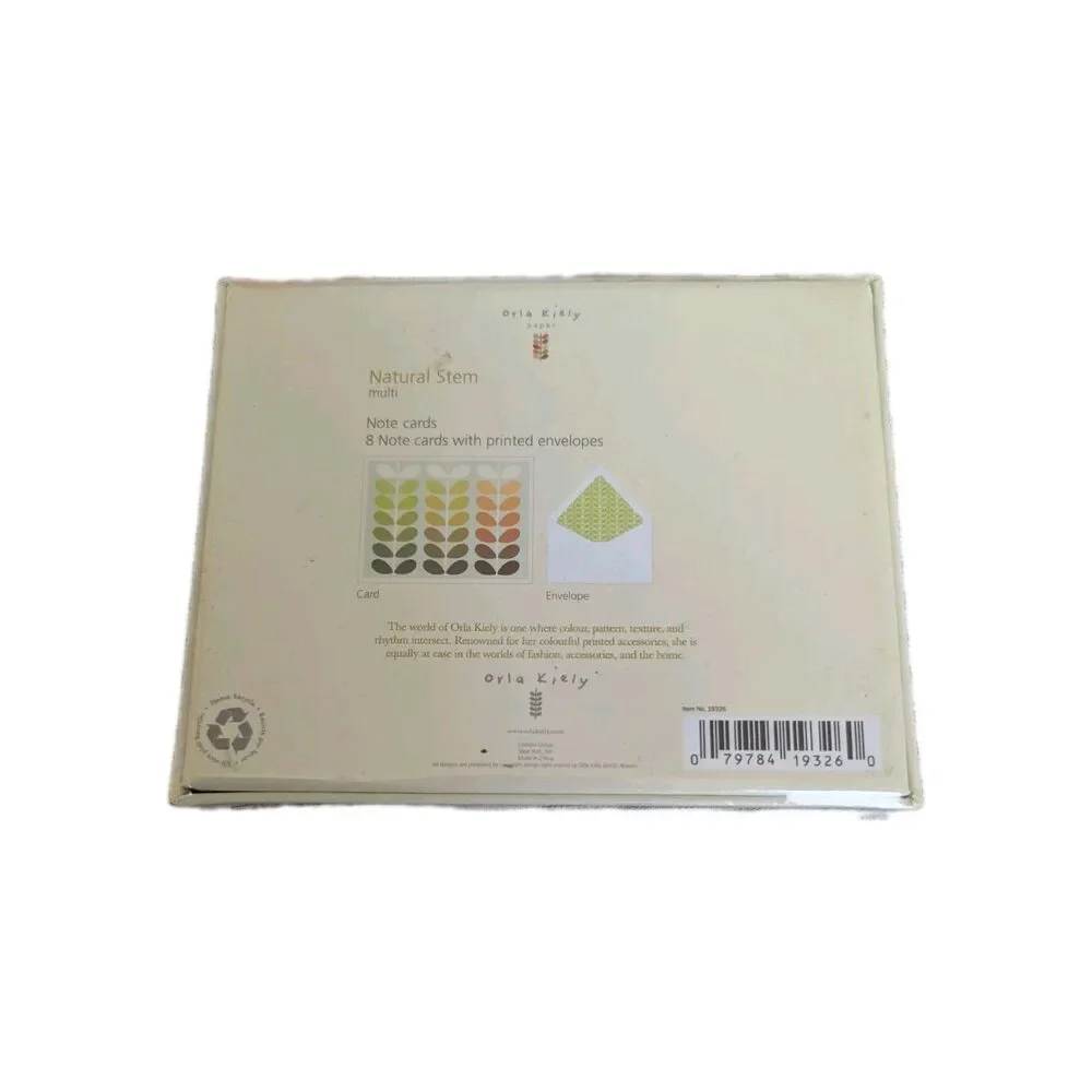 Orla Kiely Note Cards Natural Stem Design